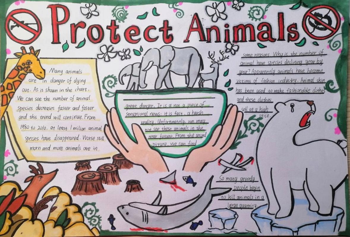 关于保护动物的英语手抄报初二