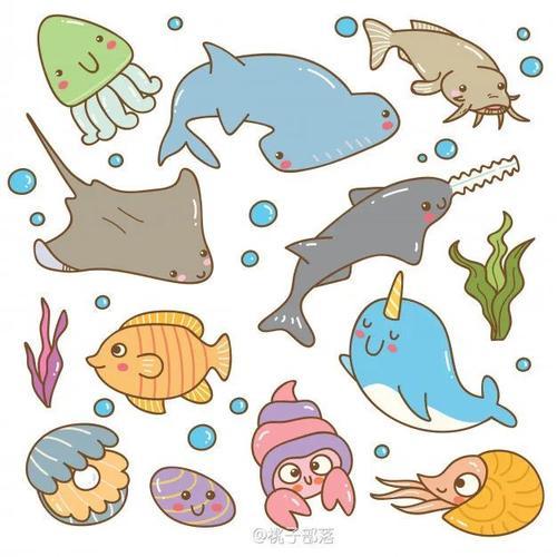 海底小动物简笔画简单又漂亮