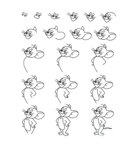 猫和老鼠简笔画教程之老鼠杰瑞