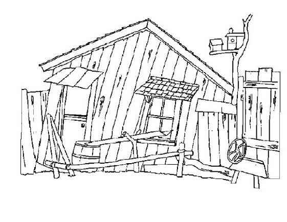 50年代的房子简笔画