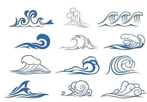 幼儿园画大海海浪的简笔画图片