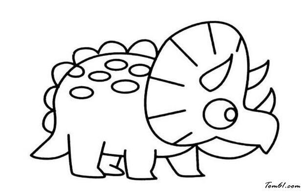 恐龙怎么画 三角龙 简笔画