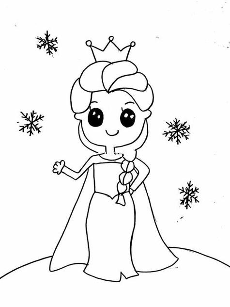 艾莎公主的简笔画照片