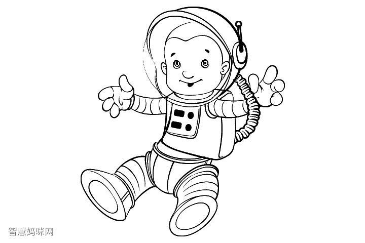 宇航员简笔画模板