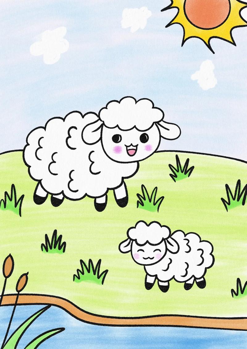 小羊简笔画!可可爱爱的小羊来啦!#简笔画 #儿童简笔画 #一 - 抖音