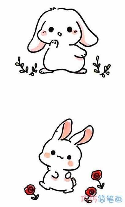 兔子图片简笔画 可爱 呆萌