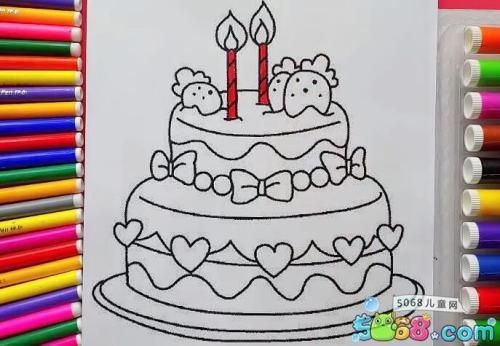 画生日蛋糕的儿童手抄报 *的生日手抄报