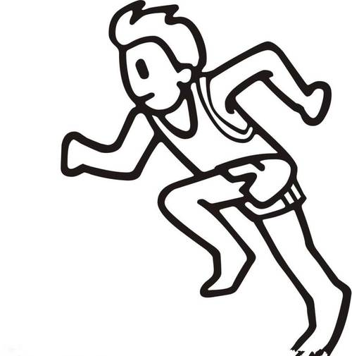 儿童体育运动简笔画跑步