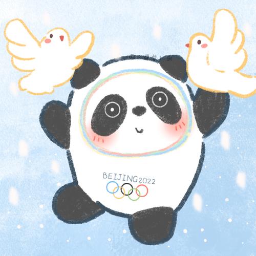 2022北京冬奥会吉祥物冰墩墩和雪容融简笔画图片