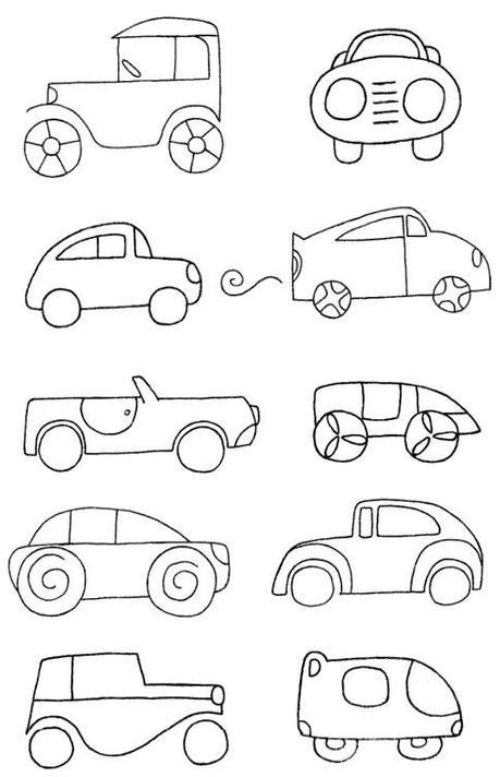 儿童简笔画汽车的画法图文
