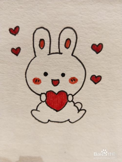 兔子简笔画彩色 可爱 背景