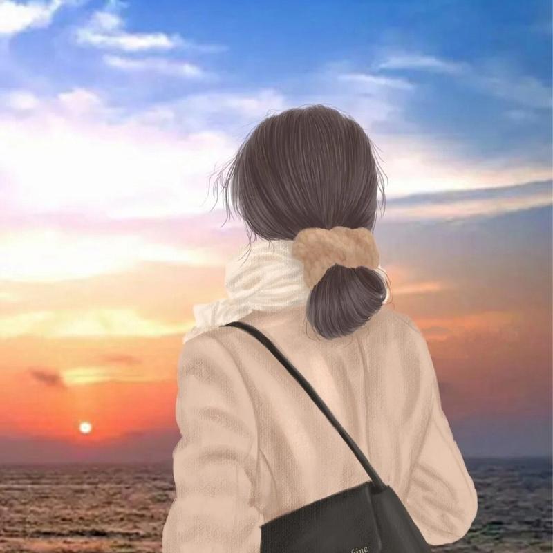 女生背影头像|面对天空和大海与自己和解 