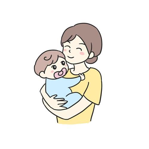 妈妈抱儿子的简笔画