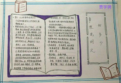 这是由贾宇骋同学制作的事理说明文手抄报