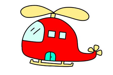 直升机简笔画彩色可爱
