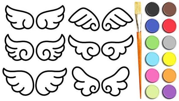 小天使翅膀简笔画,绘画图片,儿童文艺-绘艺素材网天使翅膀简笔画儿童