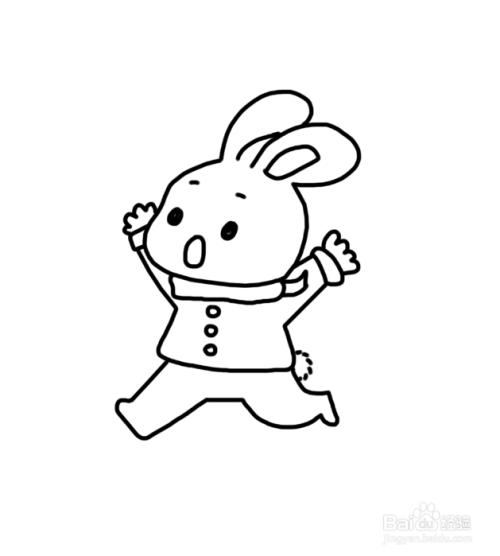 小兔子跑起来的简笔画