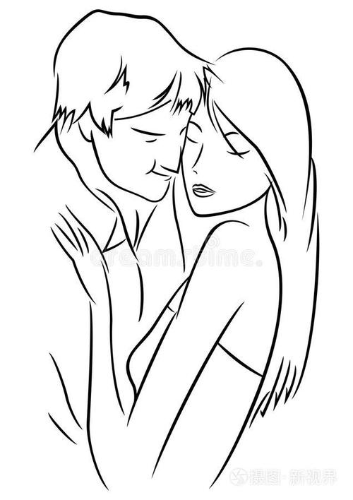 拥抱中的男人和女人插画-正版商用图片0lxi0r-摄图新视界