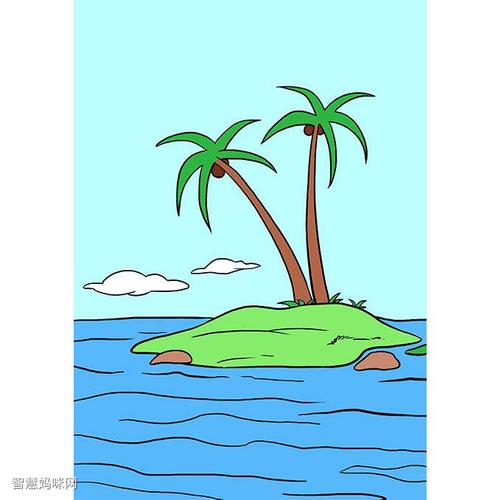 如何画海上的岛屿