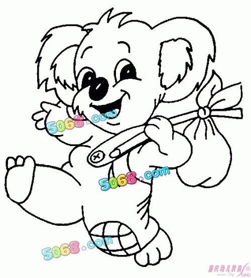 可爱动物简笔画-树袋熊 - 5068儿童网