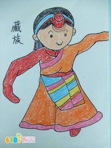 中国56个民族人的简笔画