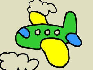 飞机幼儿简笔画带颜色
