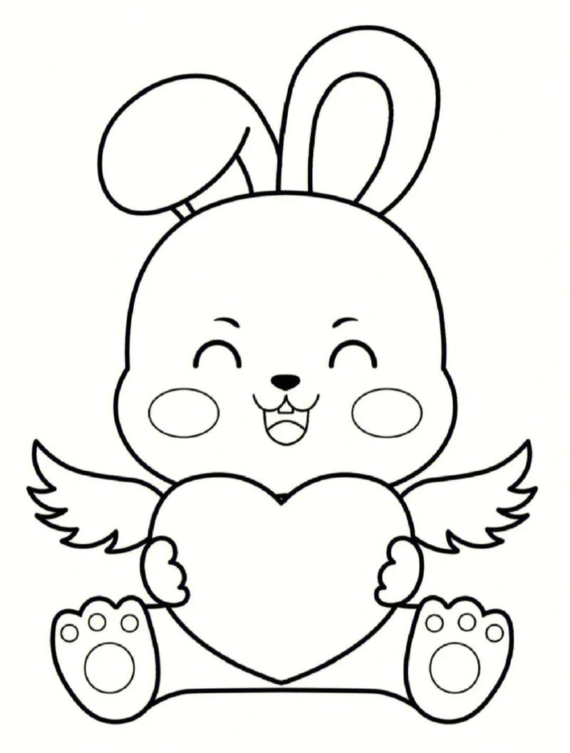 小白兔涂色|||#幼儿园  #动物美术涂色  #兔子简笔画  - 抖音