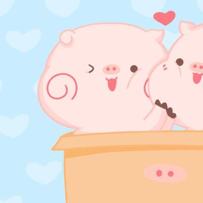 猪的情侣头像一左一右 双人