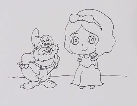 白雪公主和小矮人简笔画图片怎么画