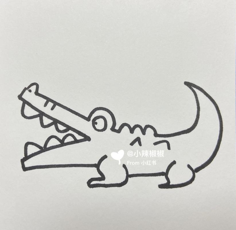 鳄鱼简笔画|一看就会 一口气画了不同形状的9个鳄鱼,可可爱爱