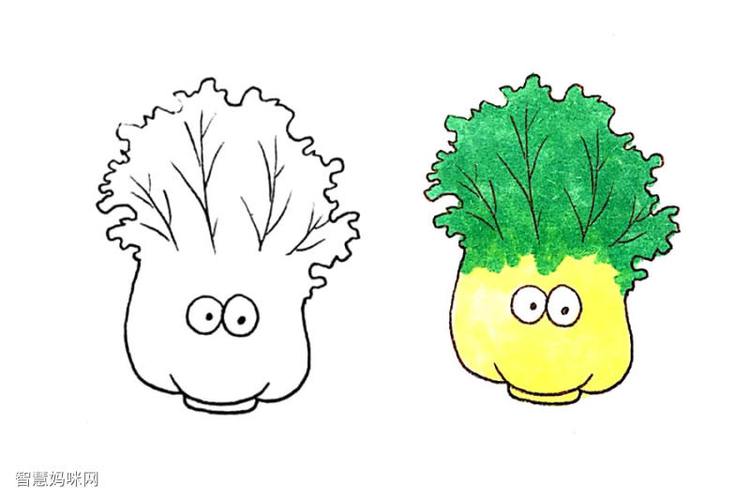 一组可爱的蔬菜瓜果简笔画图片