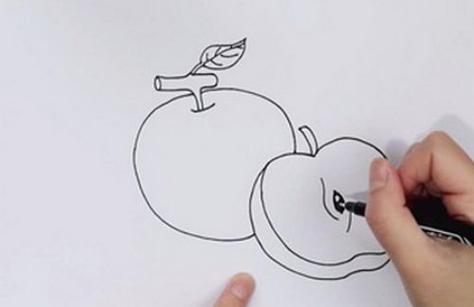 苹果简笔画涂色