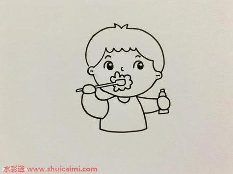 保护牙齿的简笔画 儿童画