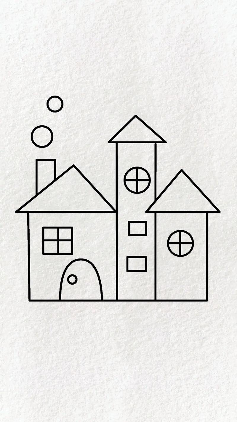 教你简单几步画一个小房子#一起学画画 #简笔画 #画画 #零 - 抖音