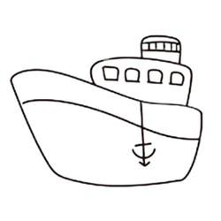 可爱的轮船简笔画彩色轮船简笔画和步骤图解教程