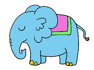 大象简笔画大全带颜色