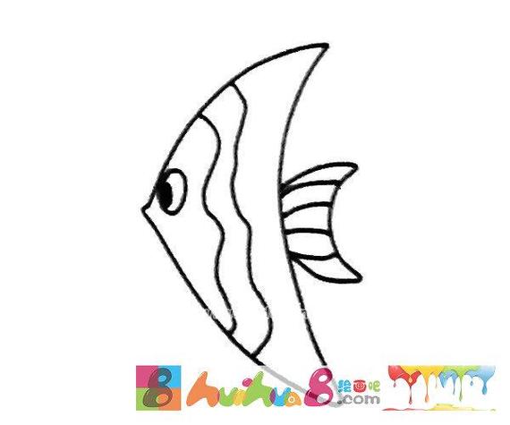 鱼的简笔画图片大全可爱 简单