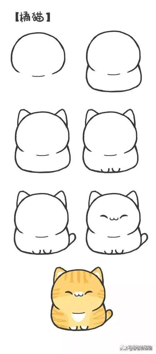 猫的简笔画可爱猫咪的画法简单又可爱