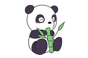 熊猫吃竹笋简笔画图片大全