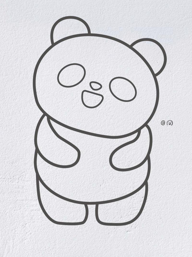 动物简笔画之可爱的大熊猫(内附过程图)