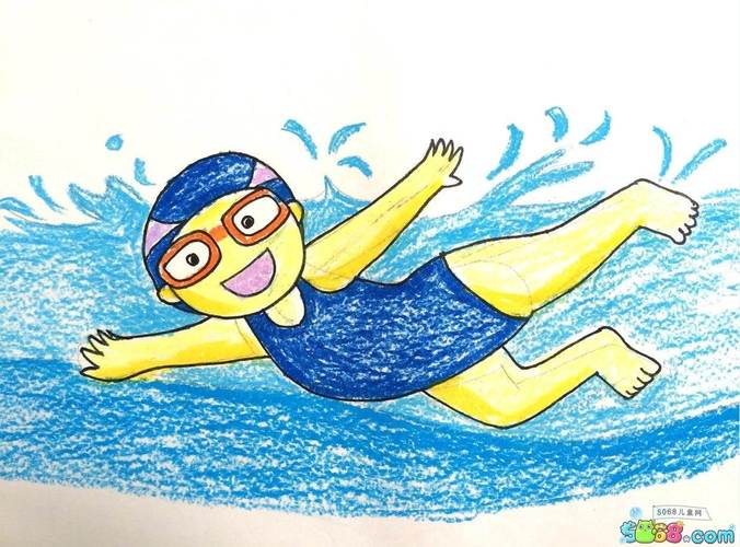 游泳简笔画儿童画游泳简笔画儿童画玩水的简笔画
