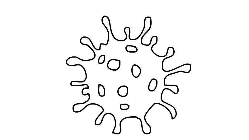 新型冠状病毒简笔画教程图片
