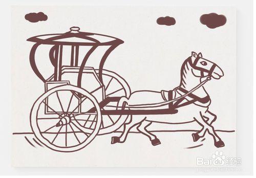 中国古代马车图片简笔画