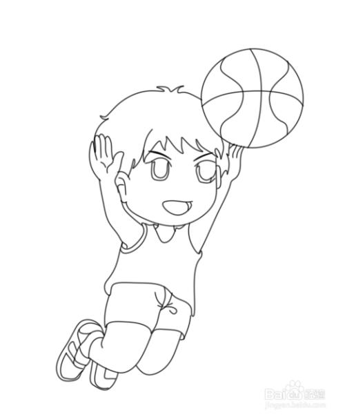 打篮球简笔画 儿童画