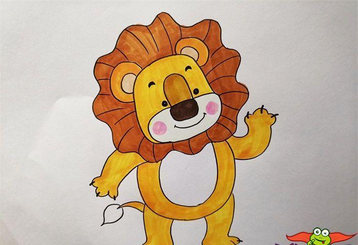 笔画简笔画森林里的大狮子简笔画森林彩笔幼儿简笔画狮子涂色什么颜色