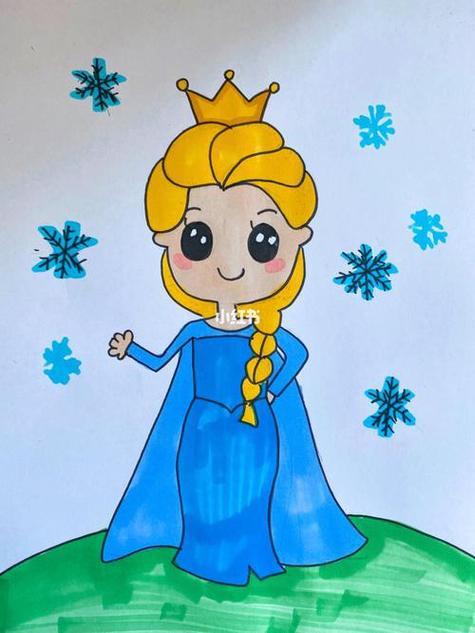 二年级艾莎公主简笔画