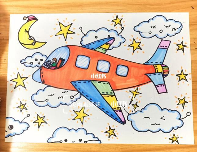 航空简笔画儿童画