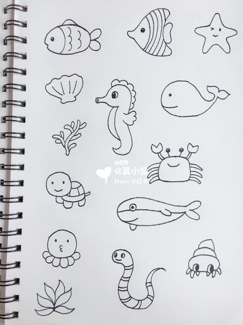 儿童简笔画海里动物