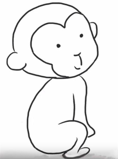 猴子又漂亮又简单的简笔画