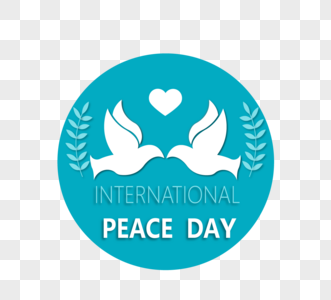 国际世界和平日标志标签图片